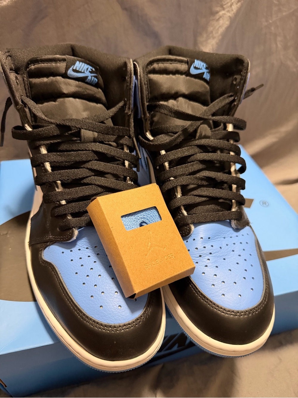 Jordan Men’s Athletic Shoes Black and University Blue